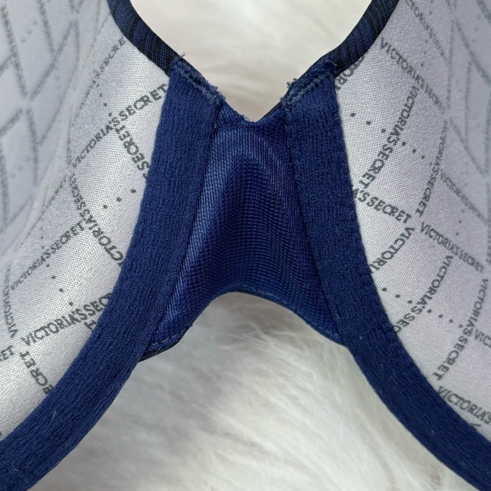 Victoria’s Secret Uplift Semi Demi Bra Size 34DDD Dark Blue Heather Underwire - Picture 12 of 13